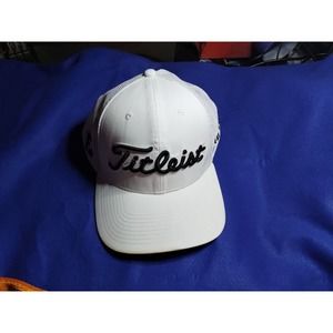 Titleist Footjoy Pro V1 Hat Adult Snapback White Mesh Baseball Golf Cap *READ*
